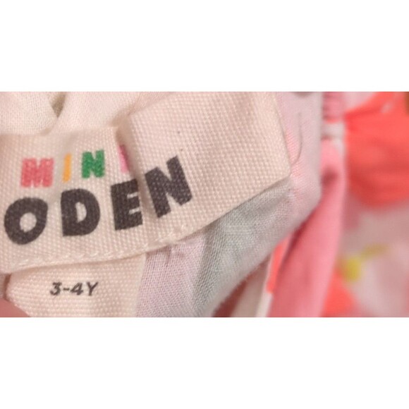 Mini Boden Girls Cross Back Sun Dress Peaches print size 3/4 EUC - Picture 8 of 10